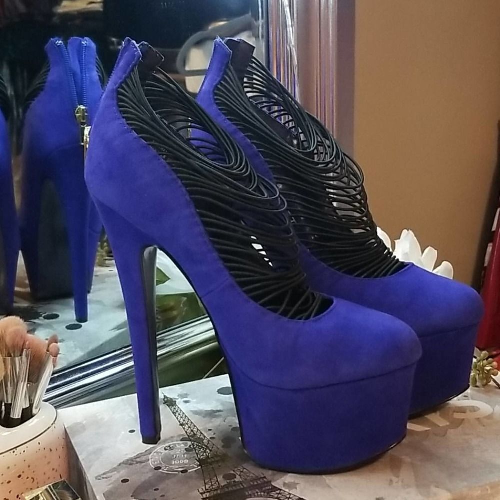 London Trash Blue Ceres Edgy Platform Heels